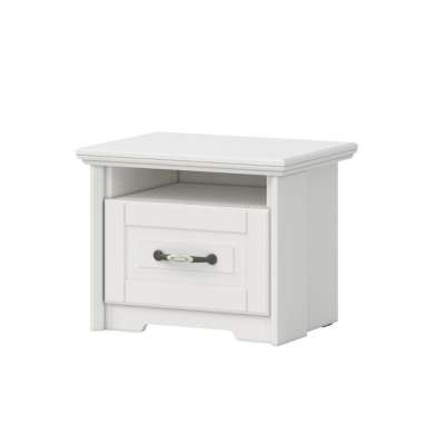 Éjjeliszekrény, fiókkal, fehér fenyő - NORDIC - Butopêa
