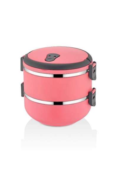 Rozsdamentes acél doboz, műanyag borítással, rózsaszín - DRAGEE - Butopêa