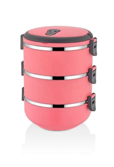 Rozsdamentes acél doboz, műanyag borítással, rózsaszín - DRAGEE - Butopêa