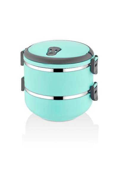 Rozsdamentes acél doboz, műanyag borítással, világos kék - DRAGEE - Butopêa