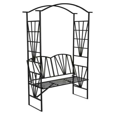 Kerti pad, pergolával, fém, fekete,  - PARC - Butopêa