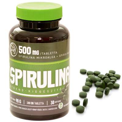 Mannavita SPIRULINA tabletta 500mg étrend-kiegészítő, 180db (2 db)