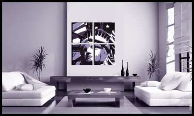 Kézzel festett POP Art festmény Szabadság szobor 4 darab fs | különböző méretek