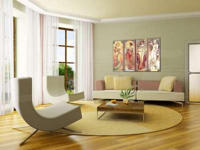 A festmény vásznon 1 rész NÉGY ÉVSZAK - Alfons Mucha 000 REP004