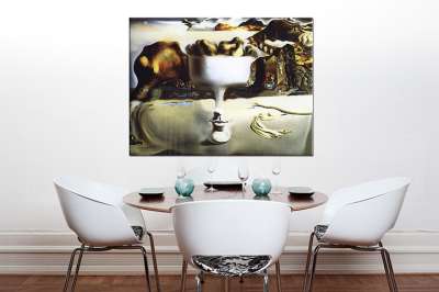 A kép a vásznon APPARITION ON FACE AND FRUIT DISH ON A BEACH - Salvador Dalí RE