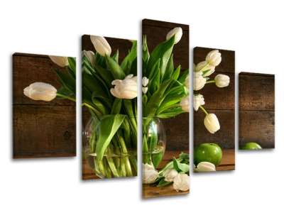 5 részes falfestmény FLOWERS XOBKV113E50