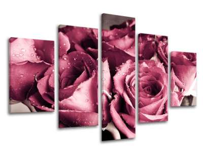 5-részes falfestmény FLOWERS XOBKV139E50