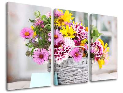 3 részes falfestmény FLOWERS KV030E30