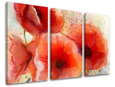 3 részes falfestmény FLOWERS KV076E30