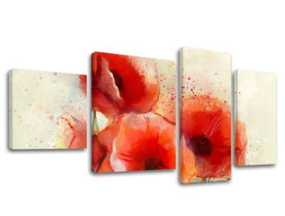 4 részes falfestmény FLOWERS KV076E40