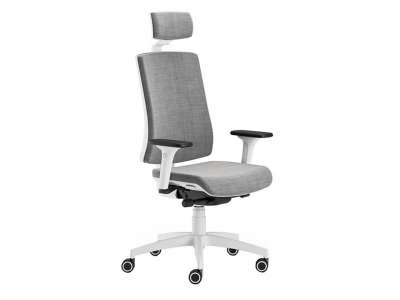 ANT-PURE standard white modern főnöki forgószék fejtámlával