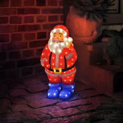 Télapó LED dísz figura, színes IP44 55 cm magas