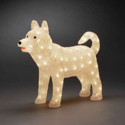 Husky LED világító figura, átl. IP44 43 cm magas