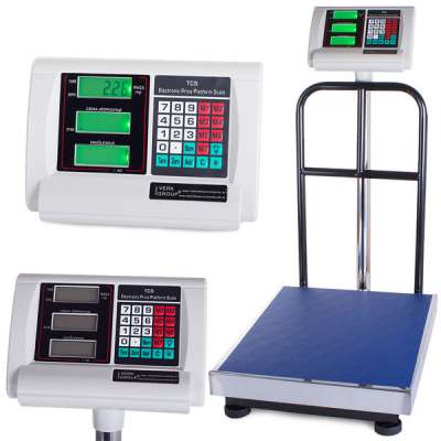 Elektronikus mérleg, LCD kijelző, fém platform, 300 kg, 50x40 cm