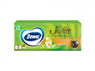 Zewa Softis Aloe Bals.illat.papírzsebkendő 4 rétegű 10x9db