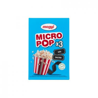 Mogyi Micro Pop sós, mikrohullámú sütőben elkészíthető pattogatni való kukorica 3 x 100 g (300 g)