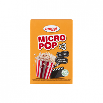 Mogyi Micro Pop mikrohullámú sütőben elkészíthető sajtízű pattogatni való kukorica 3 x 100 g (300 g)