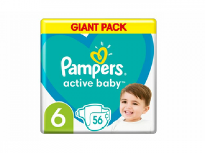 Pampers Active Baby Giamt Pack pelenka, 6-os méret, 56 db