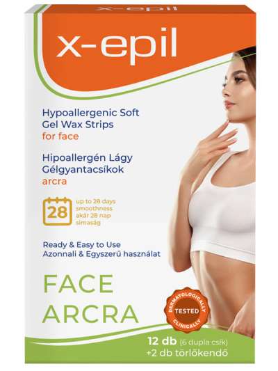 X-Epil Hypoallergén gélgyantacsík arcra - 12 db