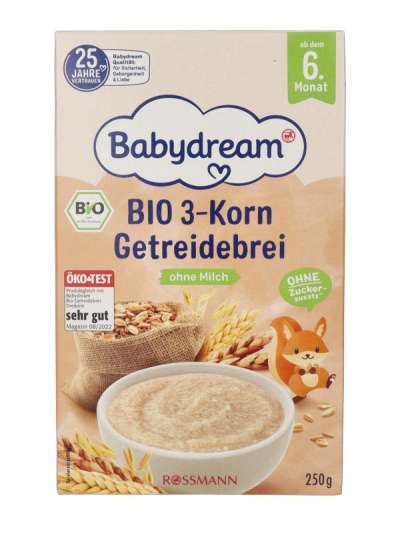 Babydream Bio Gabonapép 3 Féle Gabonából 6 Hónap Kortól - 250 g
