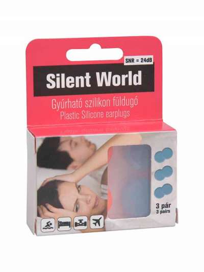 Silent world gyúrható szilikon füldugó 3 pár - 6 db