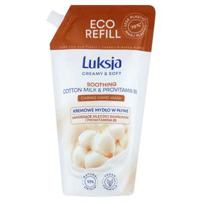 Luksja Creamy & Soft folyékony szappan nyugtató pamuttejjel & B5 provitaminnal - 900 ml