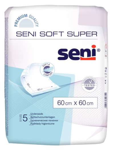 Seni soft super betegalátét 60 x 60 cm - 5 db