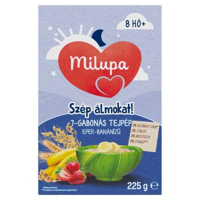 Milupa Szép álmokat!  tejpép eper-banánízű 7-gabonás 8 hónapos kortól - 225 g