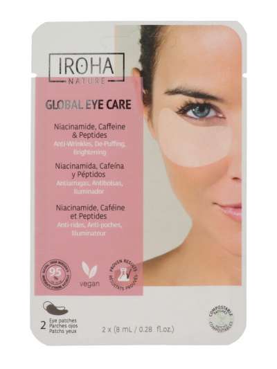 Iroha Nature Global Eyecare szemtapaszok niacinamiddal, koffeinnel és petidekkel - 2 db