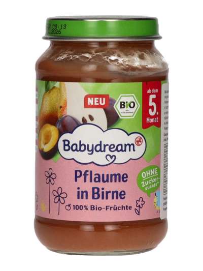 Bio Gyümölcskészítmény, körte-szilva – 5 hónapos kortól 190g