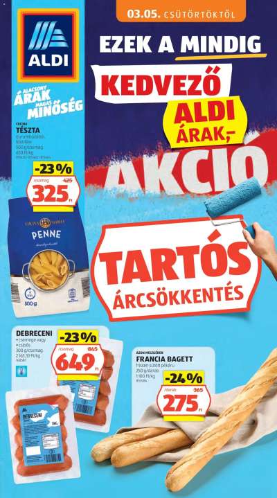 Aldi Tartós árcsökkentés flyer