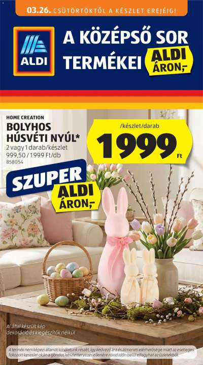 Aldi Középső sor termékei