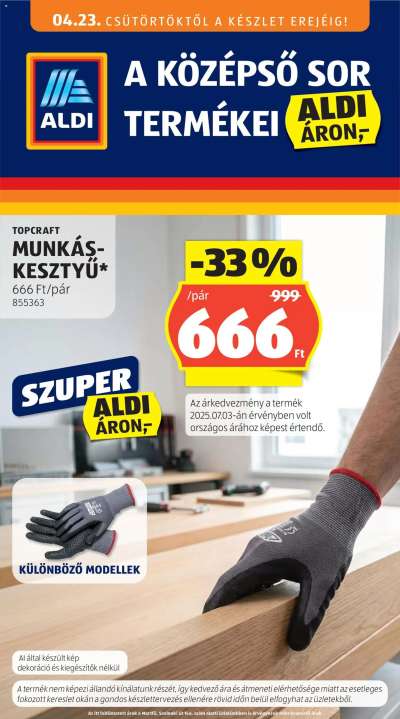 Aldi Középső sor termékei
