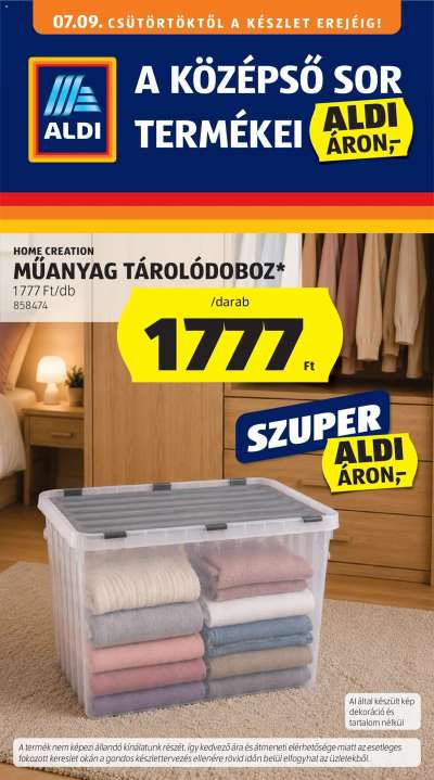 Aldi Középső sor termékei