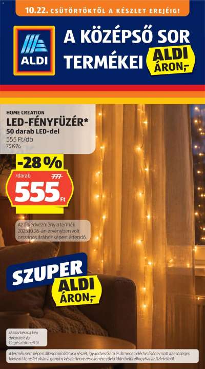 Aldi Középső sor termékei