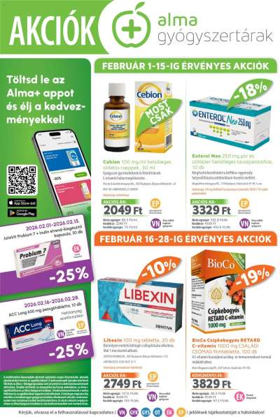 Akciós újság Alma Gyógyszertárak