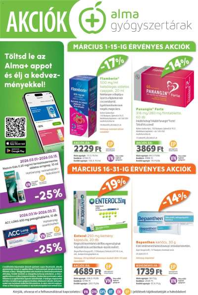 Alma Gyógyszertárak akciós újság