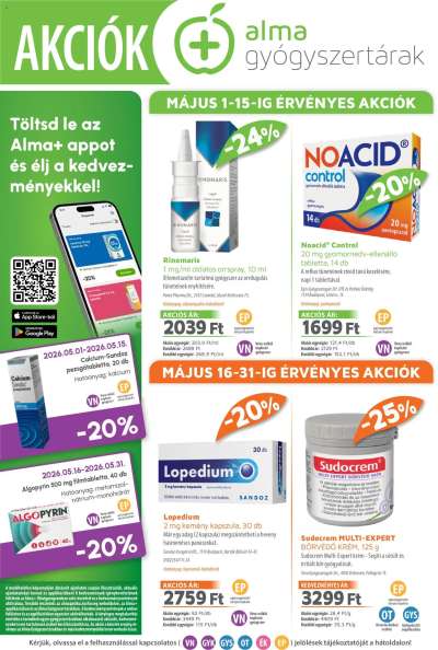 Alma Gyógyszertárak akciós újság