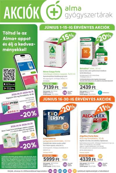 Alma Gyógyszertárak akciós újság