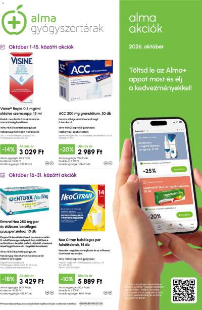 Alma Gyógyszertárak akciós újság