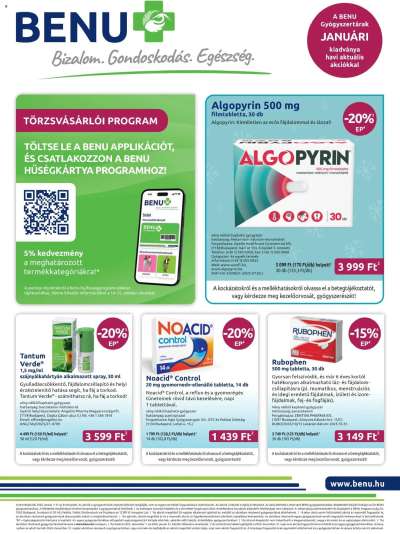 Akciós újság BENU Gyógyszertárak