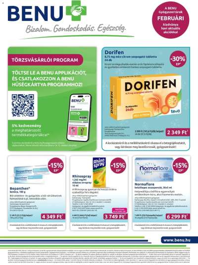 Akciós újság BENU Gyógyszertárak