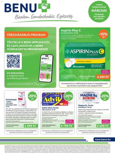 BENU Gyógyszertárak akciós újság