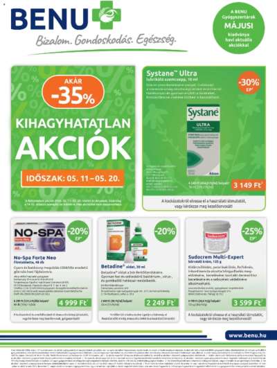 BENU Gyógyszertárak akciós újság