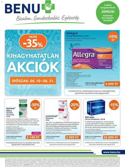 BENU Gyógyszertárak akciós újság