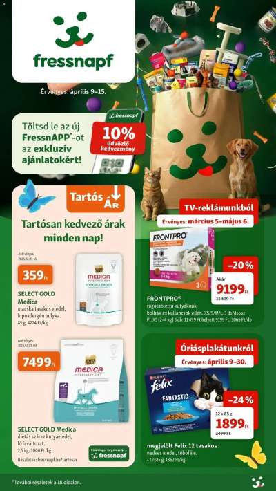 Fressnapf újság érvényessége 2026.04.15-ig