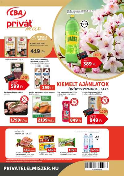 PRIVÁT Aktuális szórólap MAX