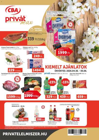 PRIVÁT Aktuális szórólap MAX