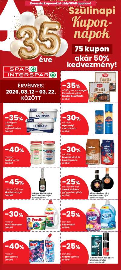 Spar Szülinapi kuponnapok