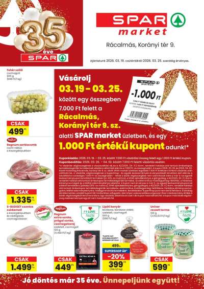 Spar market Rácalmás Korányi tér